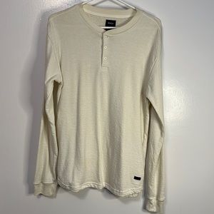 RVCA Men’s cream long sleeve shirt size large